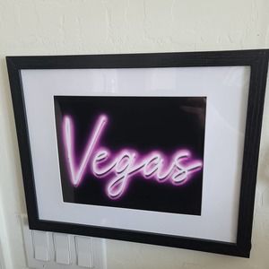 Hot Pink Neon Las Vegas neon sign wall art frame